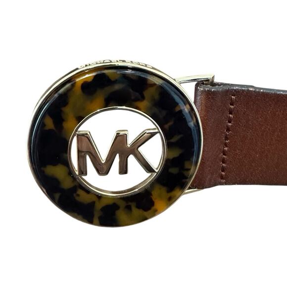 Michael Kors Women Leather Belt Brown Tortoise Shell Logo Size S main image 5